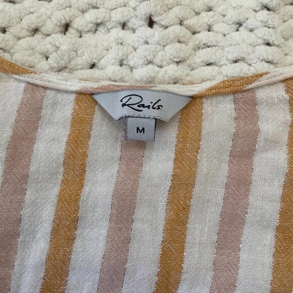 Rails Brigitte Amber Stripe Linen Wrap Dress - Size XS - Picture 4 of 7